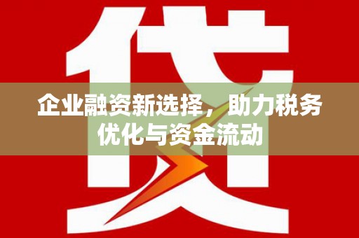 原州企业融资新选择，助力税务优化与资金流动