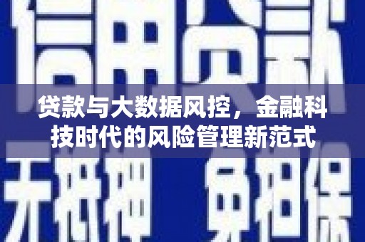 原州贷款与大数据风控，金融科技时代的风险管理新范式