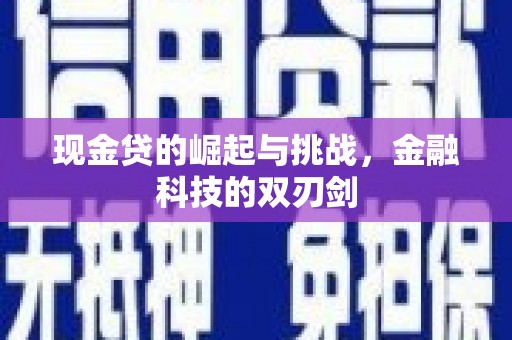 原州现金贷的崛起与挑战，金融科技的双刃剑
