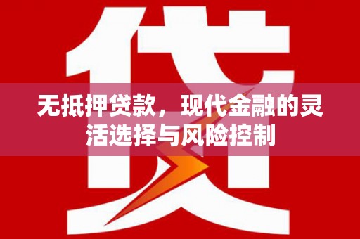 原州无抵押贷款，现代金融的灵活选择与风险控制