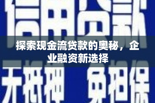 原州探索现金流贷款的奥秘，企业融资新选择