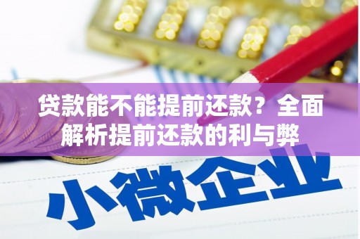 原州贷款能不能提前还款？全面解析提前还款的利与弊