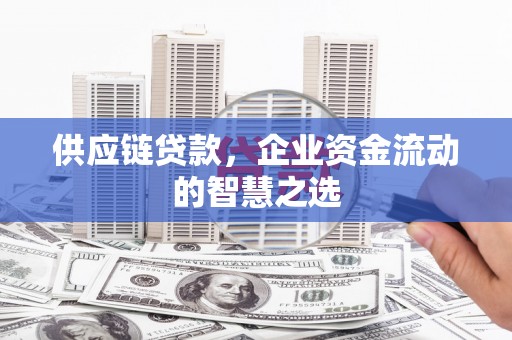 原州供应链贷款，企业资金流动的智慧之选