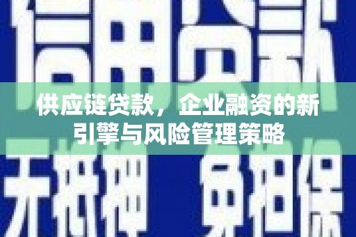 原州供应链贷款，企业融资的新引擎与风险管理策略