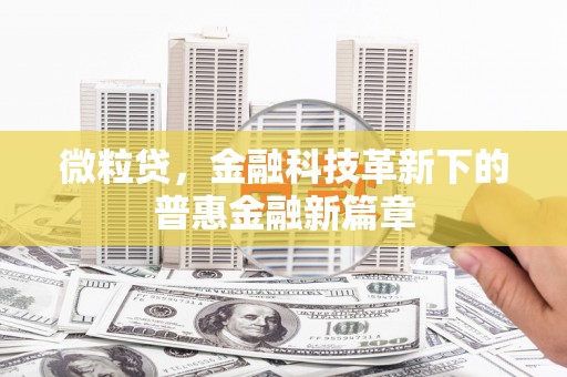 原州微粒贷，金融科技革新下的普惠金融新篇章