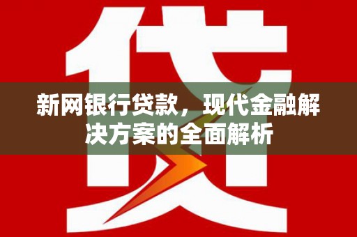 原州新网银行贷款，现代金融解决方案的全面解析