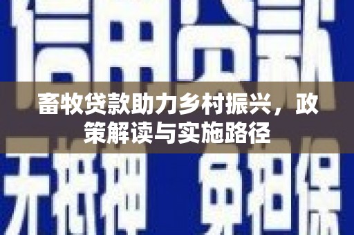 原州畜牧贷款助力乡村振兴，政策解读与实施路径