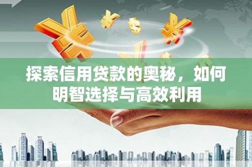 原州探索信用贷款的奥秘，如何明智选择与高效利用
