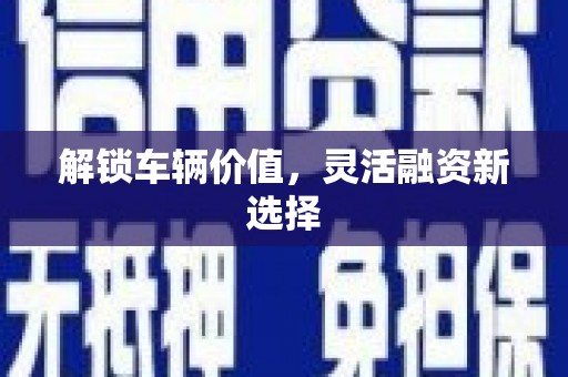 原州解锁车辆价值，灵活融资新选择